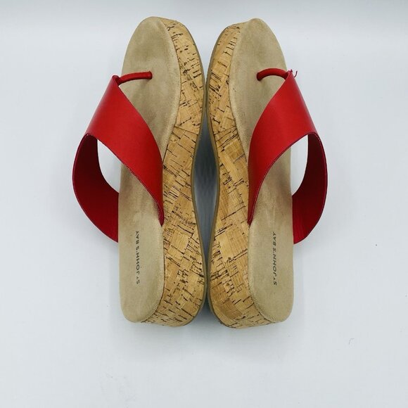 ST Johns Bay Sandals Womens Size 7M Red Salden Platform Comfort Thong Flip Flops - Picture 11 of 11